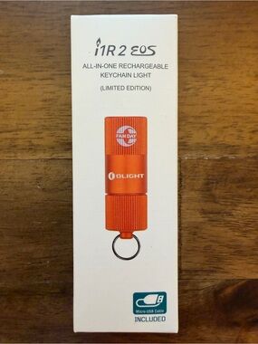 Olight i1R 2 EOS Fan Day Limited Edition Orange Keychain Flashlight NIB